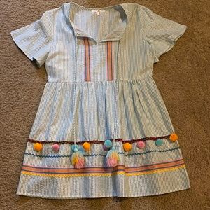 Light blue/white striped dress